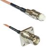 0.5 feet RG316 FME Female to BNC Flange Female RF Pigtail Coaxial Cable view 1