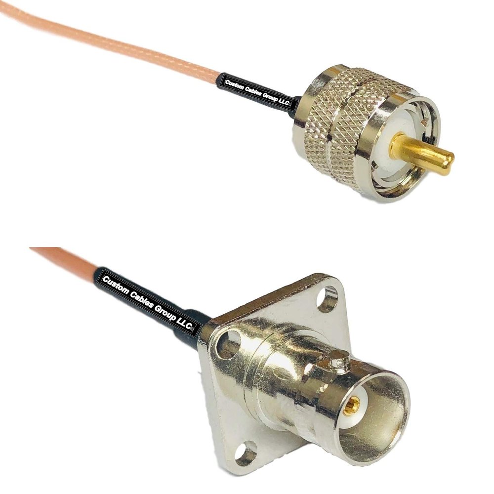 0.5 feet RG316 PL259 UHF Male to BNC Flange Female RF Pigtail Coaxial Cable