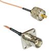 0.5 feet RG316 PL259 UHF Male to BNC Flange Female RF Pigtail Coaxial Cable view 1