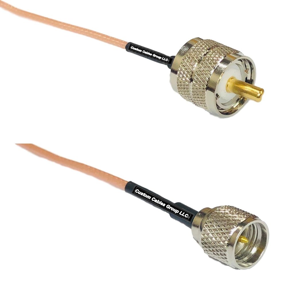 0.5 feet RG316 PL259 UHF Male to Mini UHF Male RF Pigtail Coaxial Cable