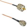 0.5 feet RG316 PL259 UHF Male to Mini UHF Male RF Pigtail Coaxial Cable view 1