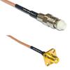 0.5 feet RG316 FME Female to SMA Female Flange RF Pigtail Coaxial Cable view 1
