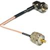 0.5 feet RG316 F Male Angle to PL259 UHF Male RF Pigtail Coaxial Cable view 1