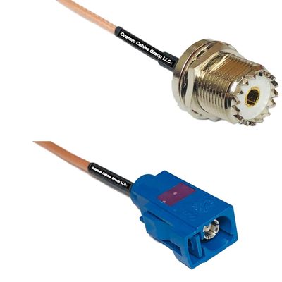 0.5 feet RG316 UHF Female Bulkhead to Fakra C Female RF Pigtail Coaxial Cable