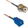 0.5 feet RG316 UHF Female Bulkhead to Fakra C Female RF Pigtail Coaxial Cable view 1