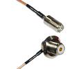 1 feet RG316 Mini UHF Female to UHF Female Angle Bulkhead RF Pigtail Coaxial Cable view 1