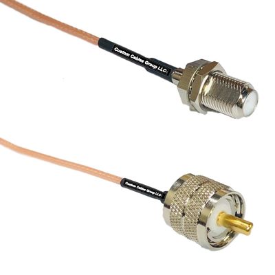 0.5 feet RG316 F Female to PL259 UHF Male RF Pigtail Coaxial Cable