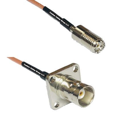 0.5 feet RG316 Mini UHF Female to BNC Flange Female RF Pigtail Coaxial Cable