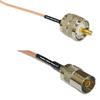 0.5 feet RG316 PL259 UHF Male to DVB TV Pal Female RF Pigtail Coaxial Cable view 1