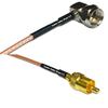0.5 feet RG316 F Male Angle to RCA Male RF Pigtail Coaxial Cable view 1