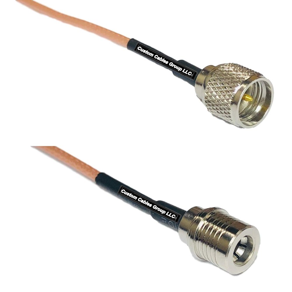 0.5 feet RG316 Mini UHF Male to QMA Male RF Pigtail Coaxial Cable