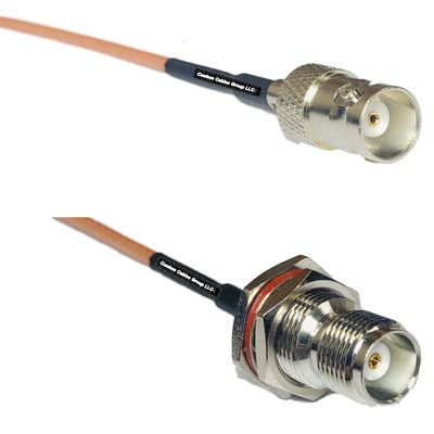 0.5 feet RG316 BNC Female to TNC Female Bulkhead RF Pigtail Coaxial Cable