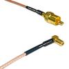 0.5 feet RG316 RCA Male to SSMB Angle Female RF Pigtail Coaxial Cable view 1