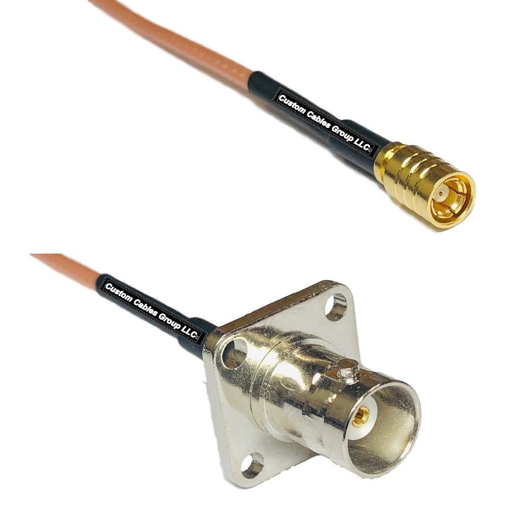 0.5 feet RG316 SMB Female to BNC Flange Female RF Pigtail Coaxial Cable