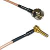 1 feet RG316 F Male to MS156 Male Angle Long RF Pigtail Coaxial Cable view 1