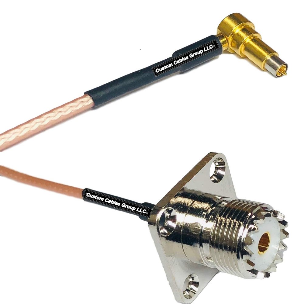 1 feet RG316 MS-156 Male Angle to UHF Female Flange RF Pigtail Coaxial Cable