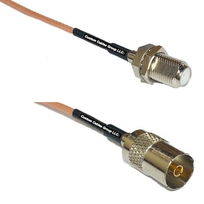 0.5 feet RG316 F Female to DVB TV Pal Female RF Pigtail Coaxial Cable