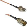 0.5 feet RG316 F Female to DVB TV Pal Female RF Pigtail Coaxial Cable view 1