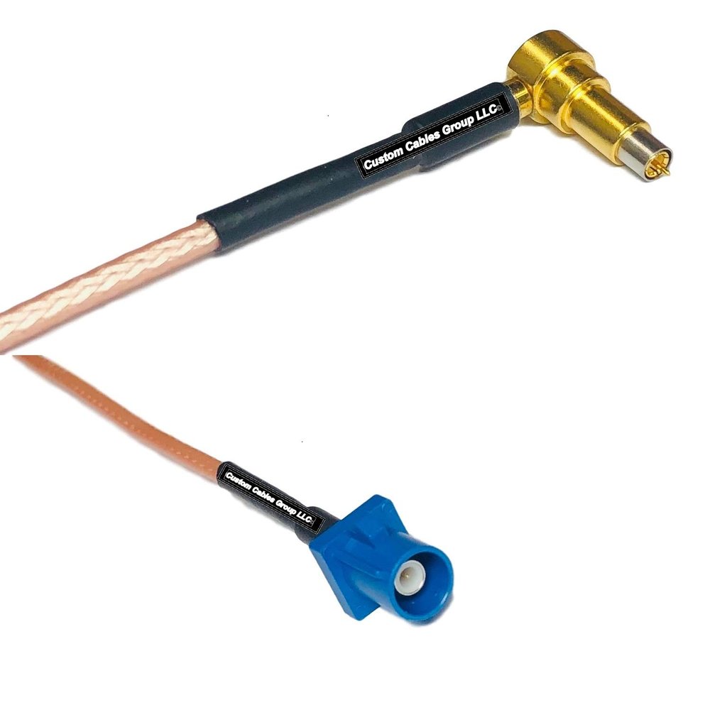 0.5 feet RG316 MS-156 Male Angle to Fakra C Male RF Pigtail Coaxial Cable