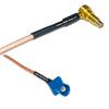 0.5 feet RG316 MS-156 Male Angle to Fakra C Male RF Pigtail Coaxial Cable view 1