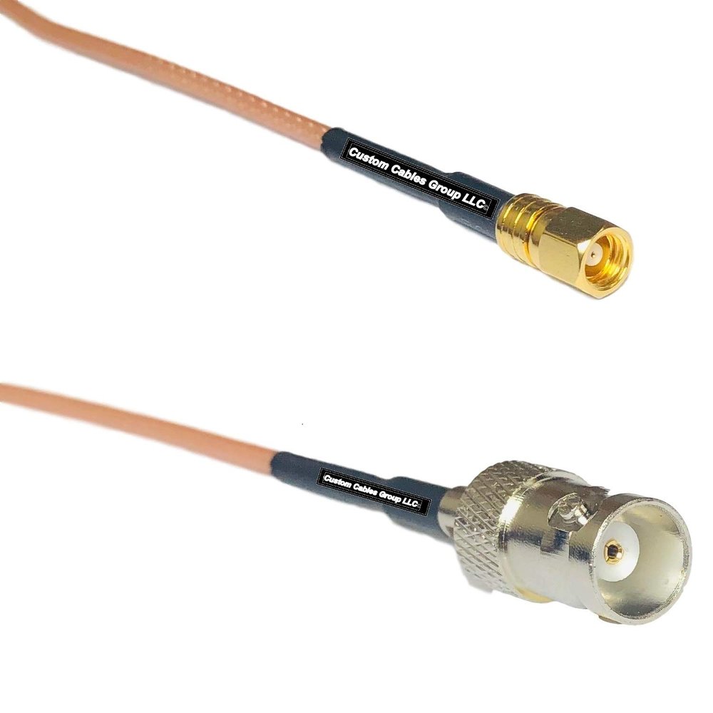 0.5 feet RG316 SMC Female to BNC Female RF Pigtail Coaxial Cable