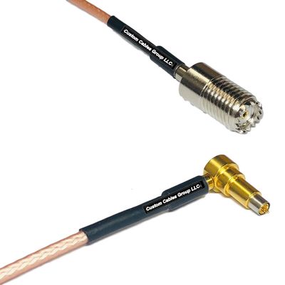 1 feet RG316 Mini UHF Female to MS-156 Male Angle RF Pigtail Coaxial Cable