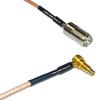 1 feet RG316 Mini UHF Female to MS-156 Male Angle RF Pigtail Coaxial Cable view 1