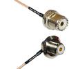0.5 feet RG316 UHF Female Bulkhead to UHF Female Angle Bulkhead RF Pigtail Coaxial Cable view 1