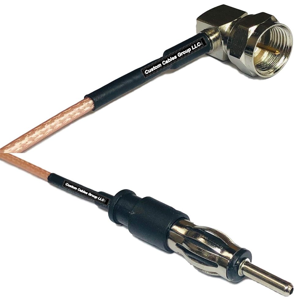 0.5 feet RG316 F Male Angle to AM/FM Male RF Pigtail Coaxial Cable