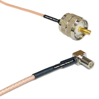 0.5 feet RG316 PL259 UHF Male to MS147 Angle Male RF Pigtail Coaxial Cable