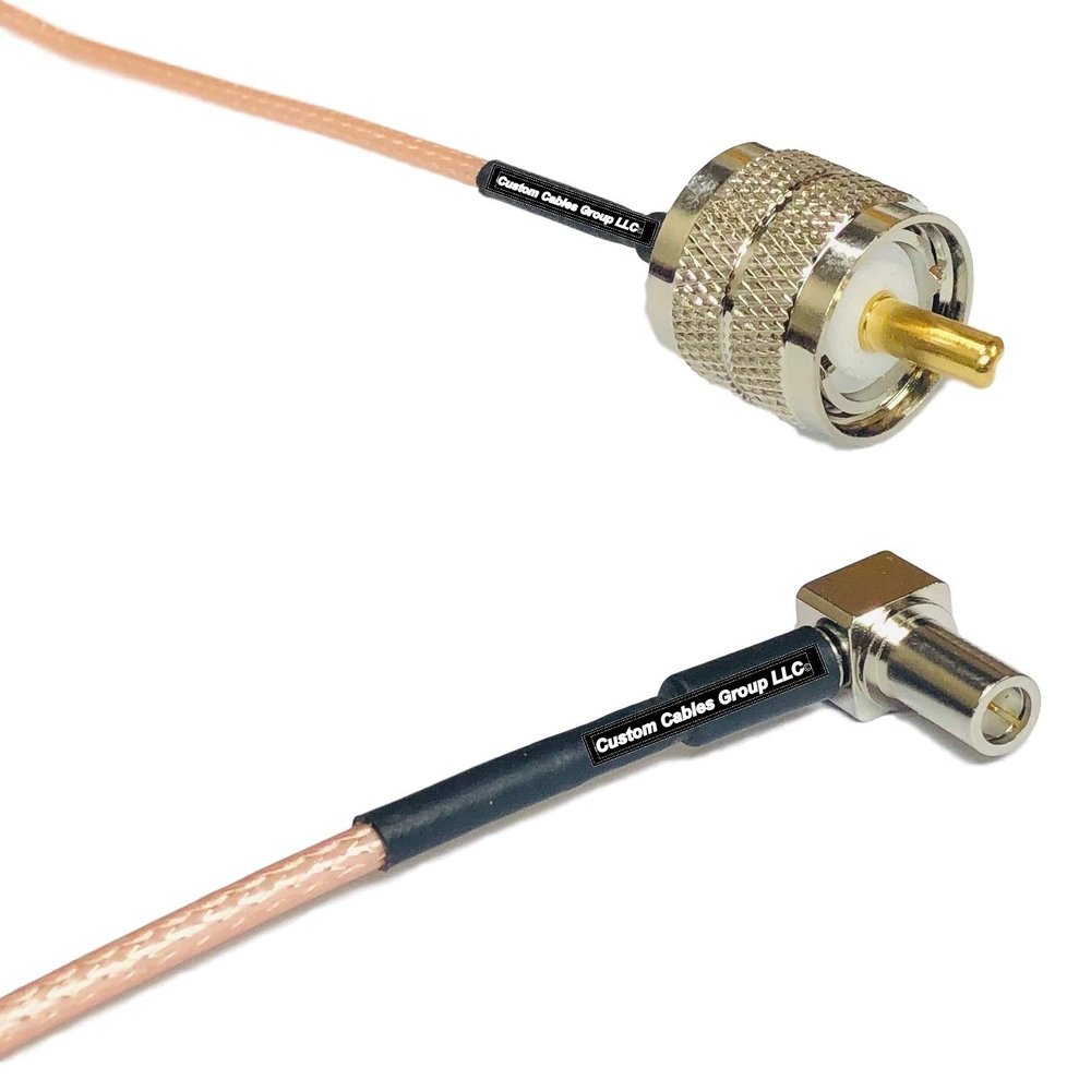 0.5 feet RG316 PL259 UHF Male to MS147 Angle Male RF Pigtail Coaxial Cable