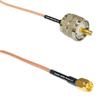 0.5 feet RG316 PL259 UHF Male to SSMA Male RF Pigtail Coaxial Cable view 1