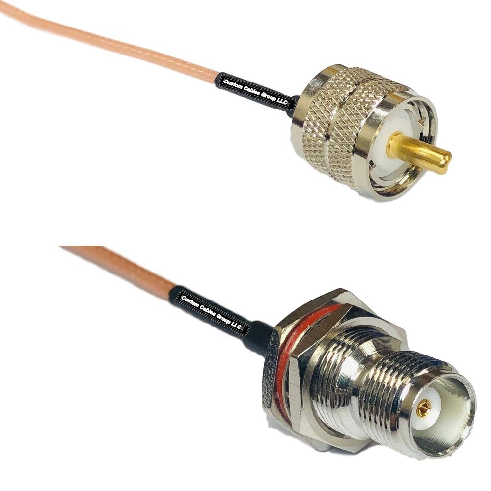 0.5 feet RG316 PL259 UHF Male to TNC Female Bulkhead RF Pigtail Coaxial Cable