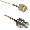 0.5 feet RG316 PL259 UHF Male to TNC Female Bulkhead RF Pigtail Coaxial Cable view 1