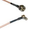 0.5 feet RG316 F Male to MS147 Angle Male RF Pigtail Coaxial Cable view 1