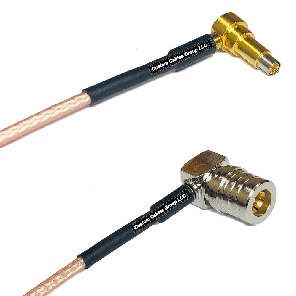0.5 feet RG316 MS-156 Male Angle to QMA Male Angle RF Pigtail Coaxial Cable
