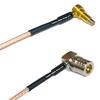 0.5 feet RG316 MS-156 Male Angle to QMA Male Angle RF Pigtail Coaxial Cable view 1