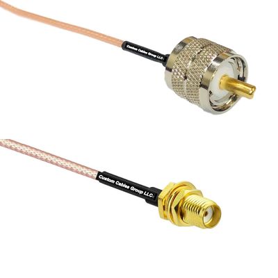 0.5 feet RG316 PL259 UHF Male to SSMA Female RF Pigtail Coaxial Cable