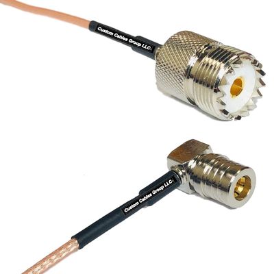 1 feet RG316 SO239 UHF Female to QMA Male Angle RF Pigtail Coaxial Cable