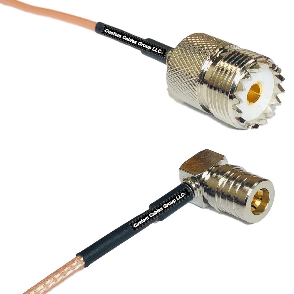 1 feet RG316 SO239 UHF Female to QMA Male Angle RF Pigtail Coaxial Cable