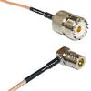 1 feet RG316 SO239 UHF Female to QMA Male Angle RF Pigtail Coaxial Cable view 1