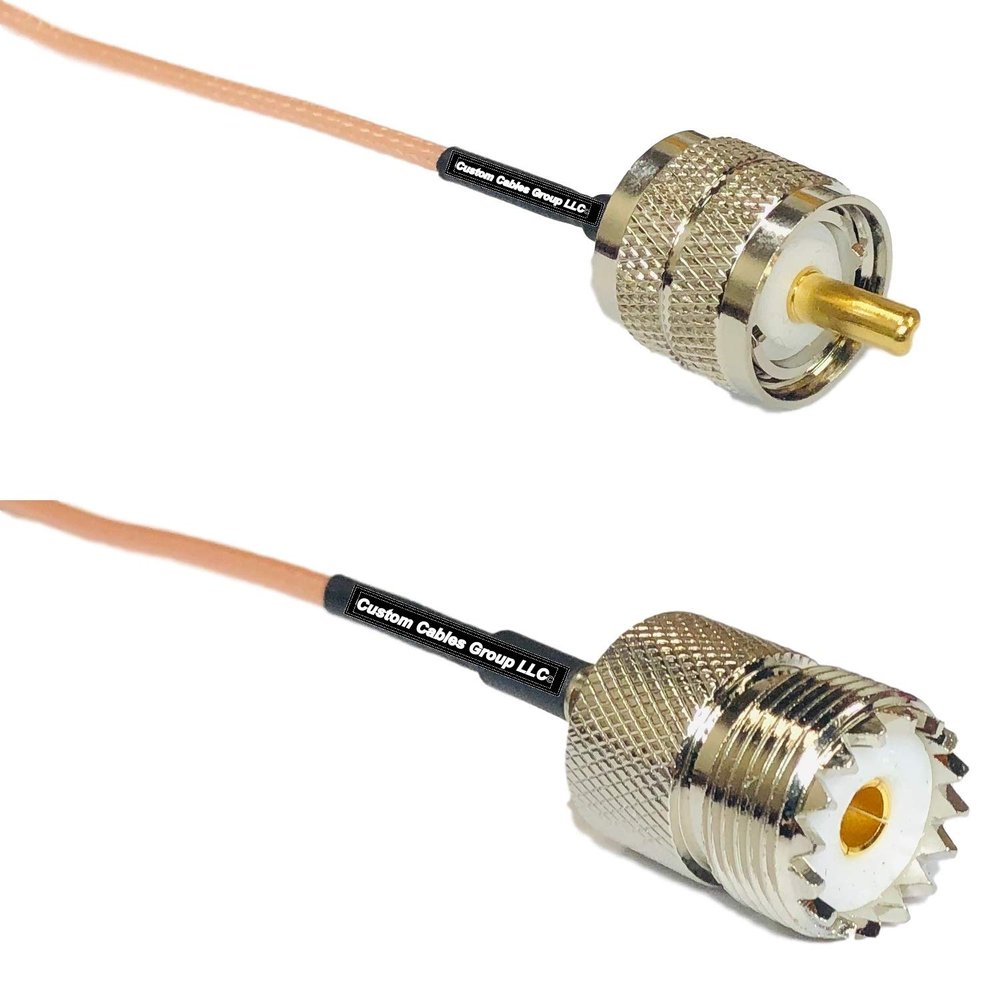 6 feet RG316 PL259 UHF Male to SO239 UHF Female RF Pigtail Coaxial Cable