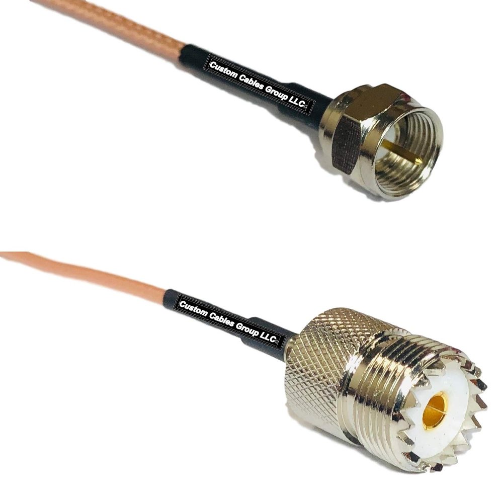 0.5 feet RG316 F Male to SO239 UHF Female RF Pigtail Coaxial Cable