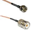0.5 feet RG316 F Male to SO239 UHF Female RF Pigtail Coaxial Cable view 1