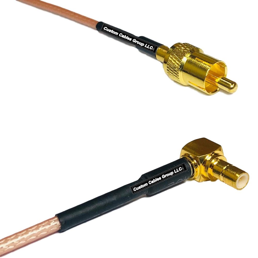 0.5 feet RG316 RCA Male to SMB Male Angle RF Pigtail Coaxial Cable