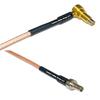 0.5 feet RG316 MS-156 Male Angle to CRC9 Male RF Pigtail Coaxial Cable view 1