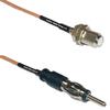 1 feet RG316 F Female to AM/FM Male RF Pigtail Coaxial Cable view 1