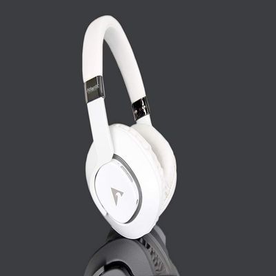 Atlantic Technology FS-BT210 Over-Ear Bluetooth Headphones, 30 Hours Playtime and Hands-Free Calling with Microphone (White)