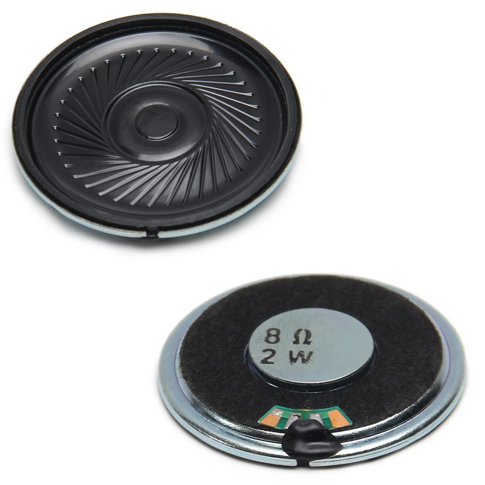 Fielect 2Pcs DIY Magnetic Speaker 2W 8 Ohm 40mm Diameter Round Shape Replacement Loudspeaker