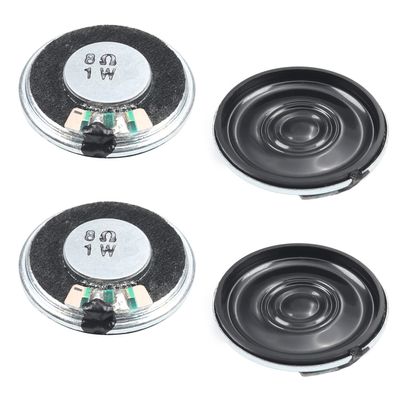 Fielect 4Pcs DIY Magnetic Speaker 1W 8 Ohm 26mm Diameter Round Shape Replacement Loudspeaker